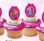 Disney Princess-Glitter Ribbon Cupcake Rings