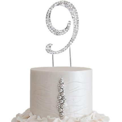 2.5" Tall Bling Rhinestone Number 6 Wedding Party Cake Toppers 