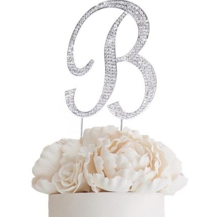 Gold Rhinestone Monogram Letter and Number Cake Toppers 4.5 in 2023