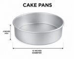 EasySweetz | Anodized Aluminum Round Cake Pan 12 in x 4 in - Image 2
