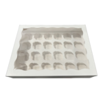 19" x 14" x 4" Window White Cupcake Box with Insert