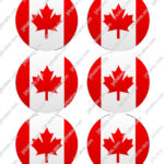 Canada Flag Cupcake or Cookie Toppers #JI29
