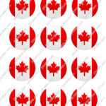 Canada Flag Cupcake or Cookie Toppers #JI28