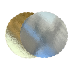 8'' Gold and Silver Scallop Cake Circle 2mm - 25/Pack