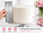 Stainless Steel Professional Cake Scraper – 12” Extra Tall Smoother for Flawless Buttercream & Ganache Finishes - Image 3