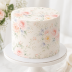 Blush Garden Watercolor Floral Edible Cake Wrap – A4 Icing Sheet - Image 2