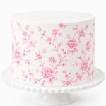 French Toile Floral Cake Wrap Pink – A4 Edible Icing Sheet