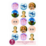 Design Your Own 2" Cupcake Toppers (15 per Sheet) – Printed on One Sheet (Not Pre-Cut)